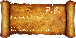 Pallek Célia névjegykártya